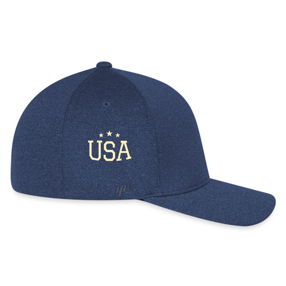 Flexfit Fitted Melange Baseball Cap usa - heather navy