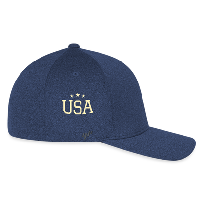 Flexfit Fitted Melange Baseball Cap usa - heather navy