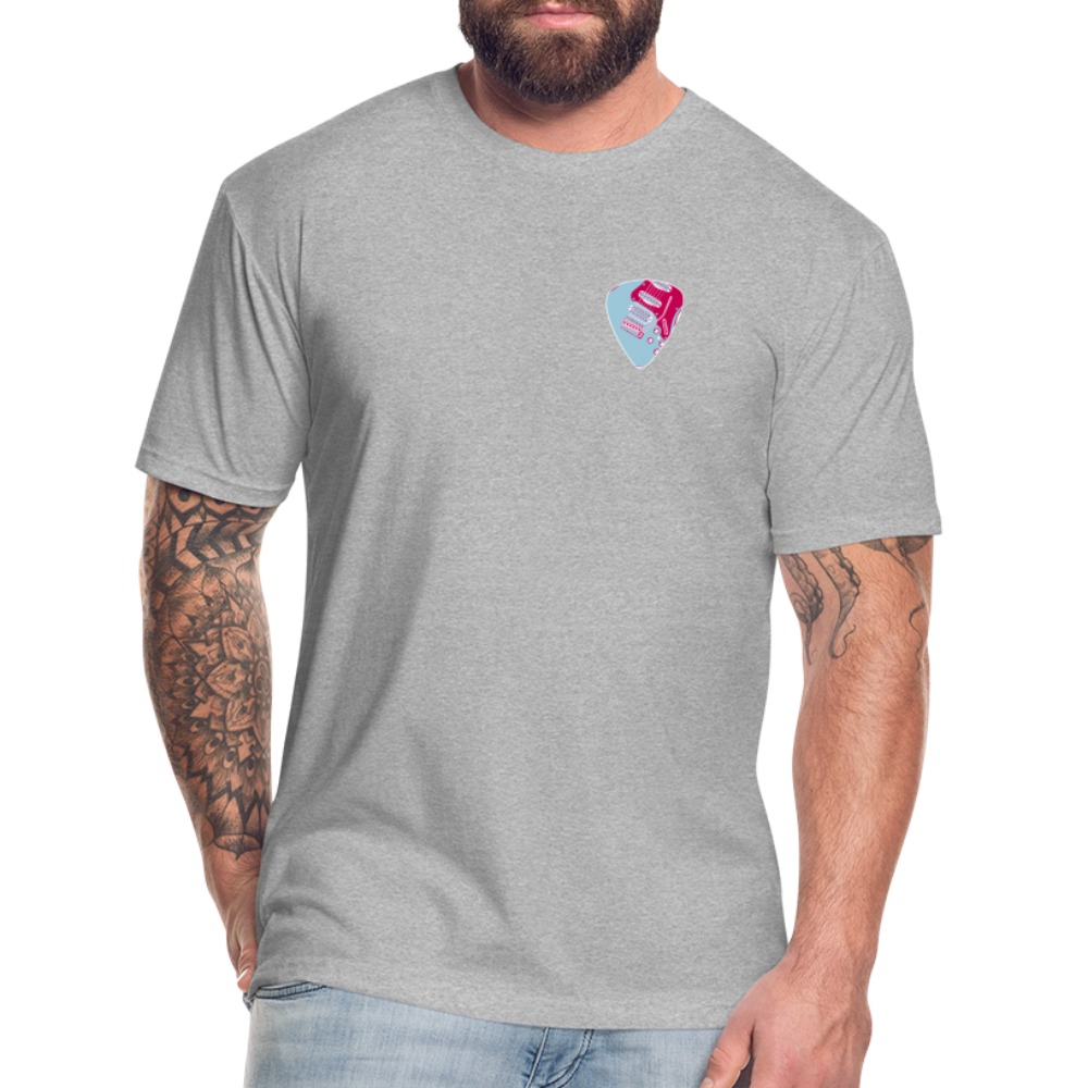 Fitted Cotton/Poly T-Shirt by Next Level guitar pick music shirt - heather gray