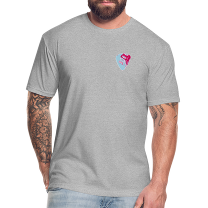 Fitted Cotton/Poly T-Shirt by Next Level guitar pick music shirt - heather gray