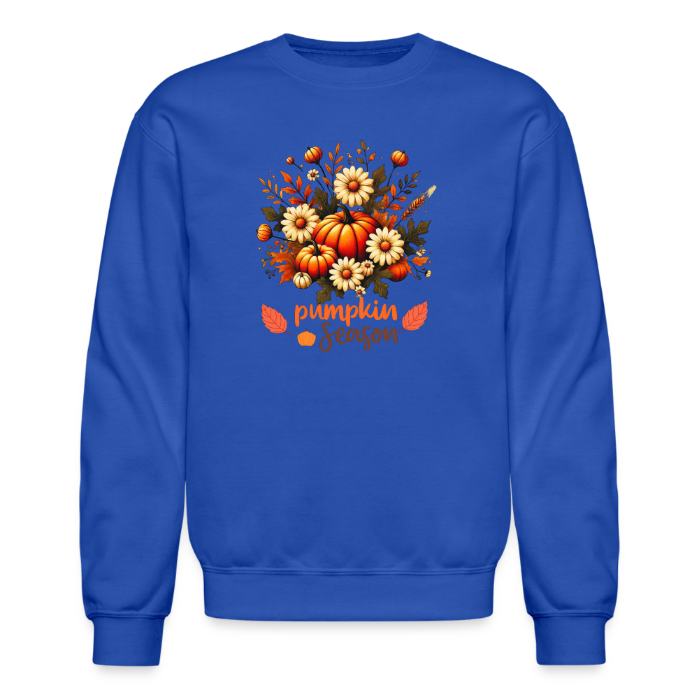 Crewneck Sweatshirt women pumpkin fall sweater - royal blue