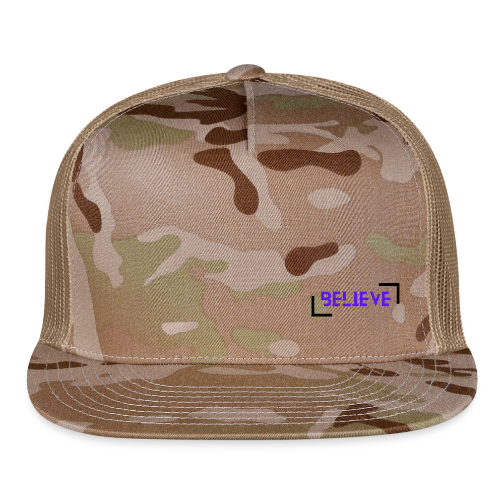 Trucker Cap casual, street, fishing, hunting hat - MultiCam\tan