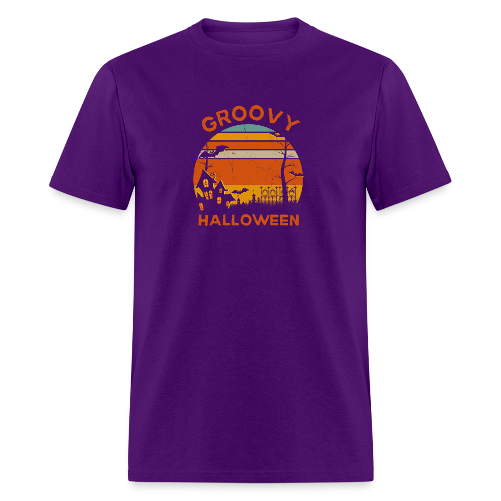 Unisex Classic T-Shirt retro groovy halloween shirt - purple