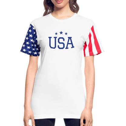 Adult Stars & Stripes T-Shirt | LAT Code Five™ 3976 usa shirt - white