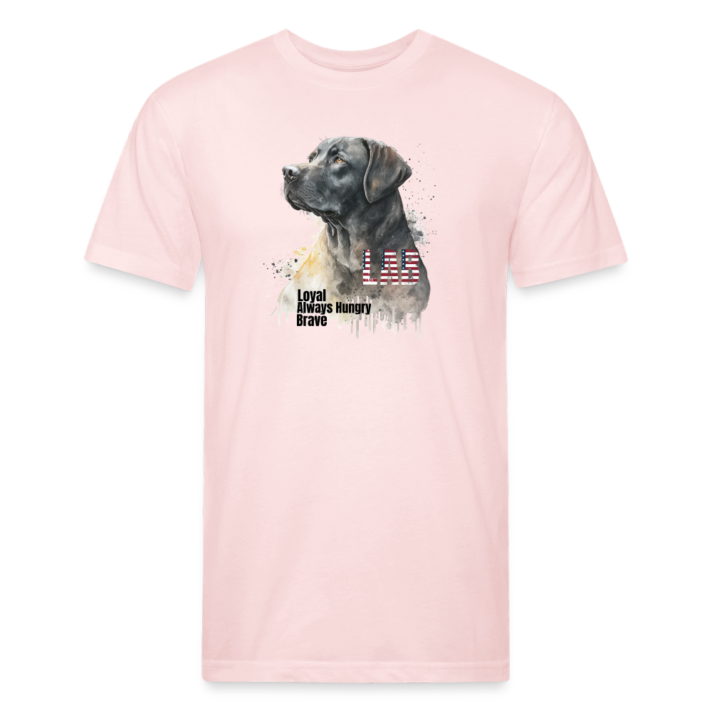 Fitted Cotton/Poly T-Shirt by Next Level Lab Lover dog shirts - blush pink 