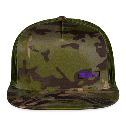 Trucker Cap believe hat casual, street, fishing, hunting hat - MultiCam\green