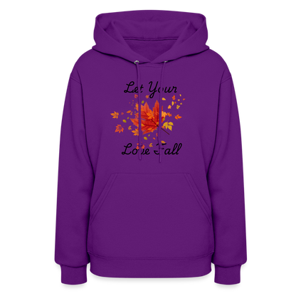 Women's Hoodie womens fall hoddies let your love fall - purple