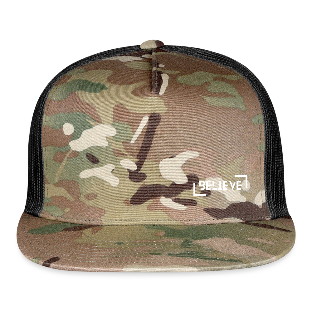 Trucker Cap believe hat - MultiCam\black