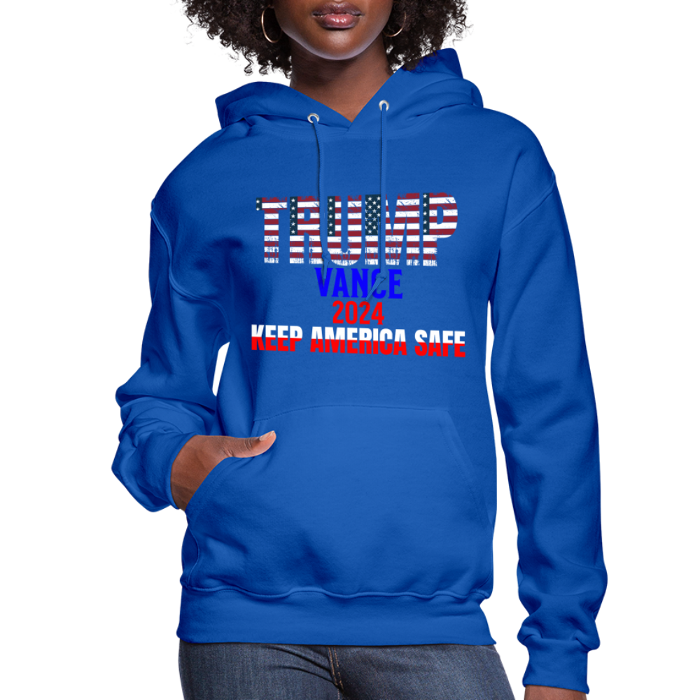 Women's Hoodie Trump Vance Hoodies Keep America safe - royal blue