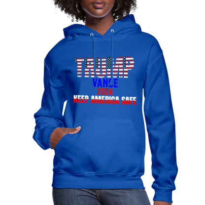 Women's Hoodie Trump Vance Hoodies Keep America safe - royal blue