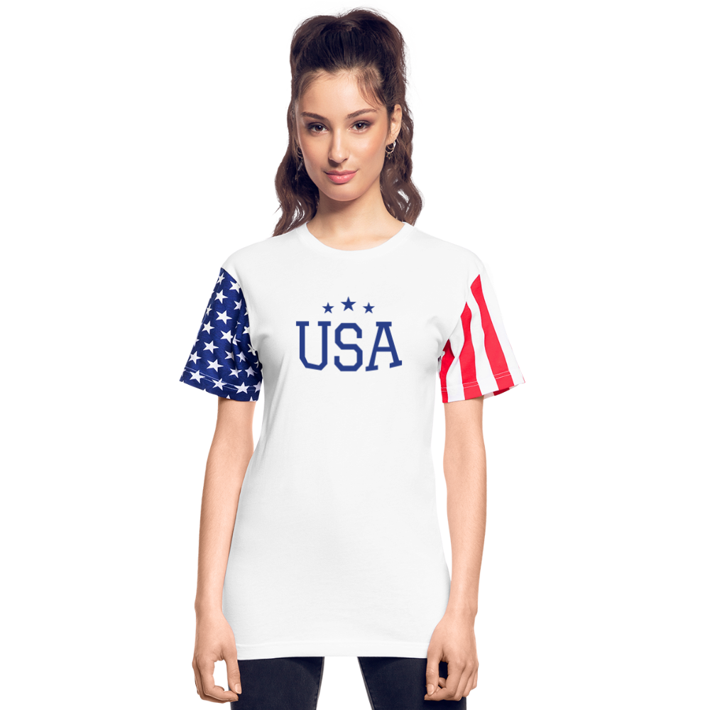 Adult Stars & Stripes T-Shirt | LAT Code Five™ 3976  usa shirt - white