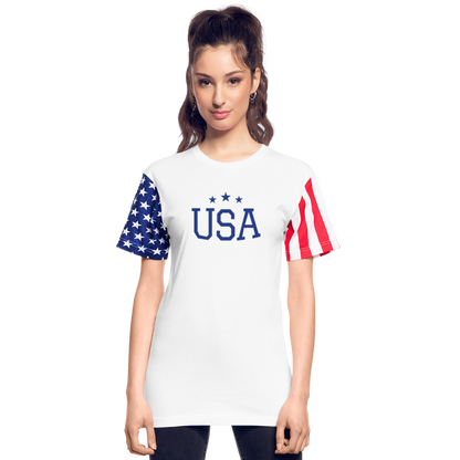 Adult Stars & Stripes T-Shirt | LAT Code Five™ 3976  usa shirt - white