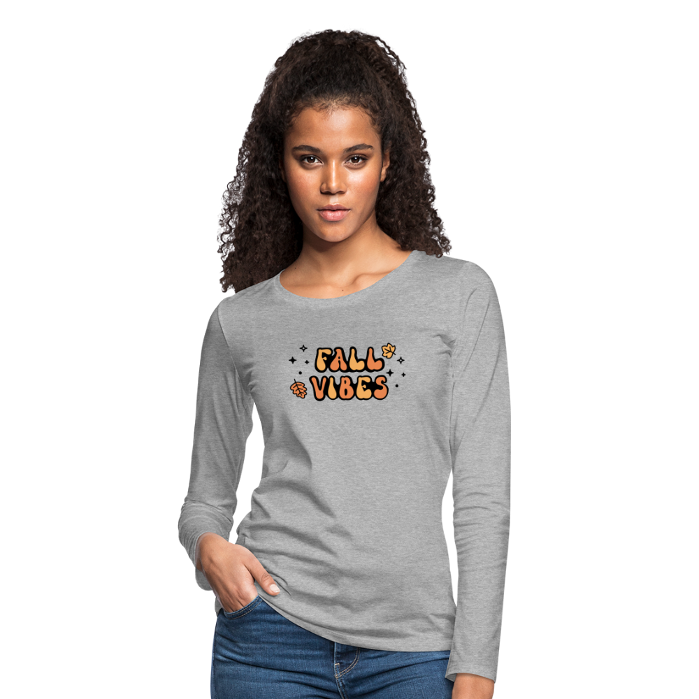 Women's Premium Long Sleeve T-Shirt fall vibes - heather gray