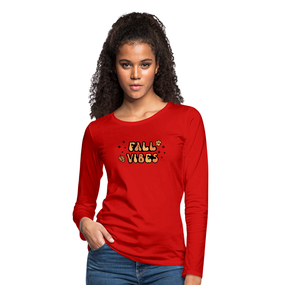 Women's Premium Long Sleeve T-Shirt fall vibes - red