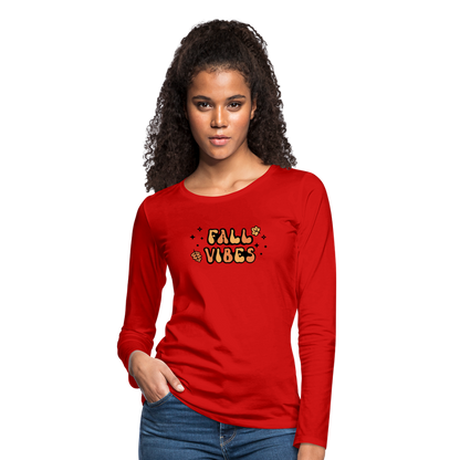 Women's Premium Long Sleeve T-Shirt fall vibes - red