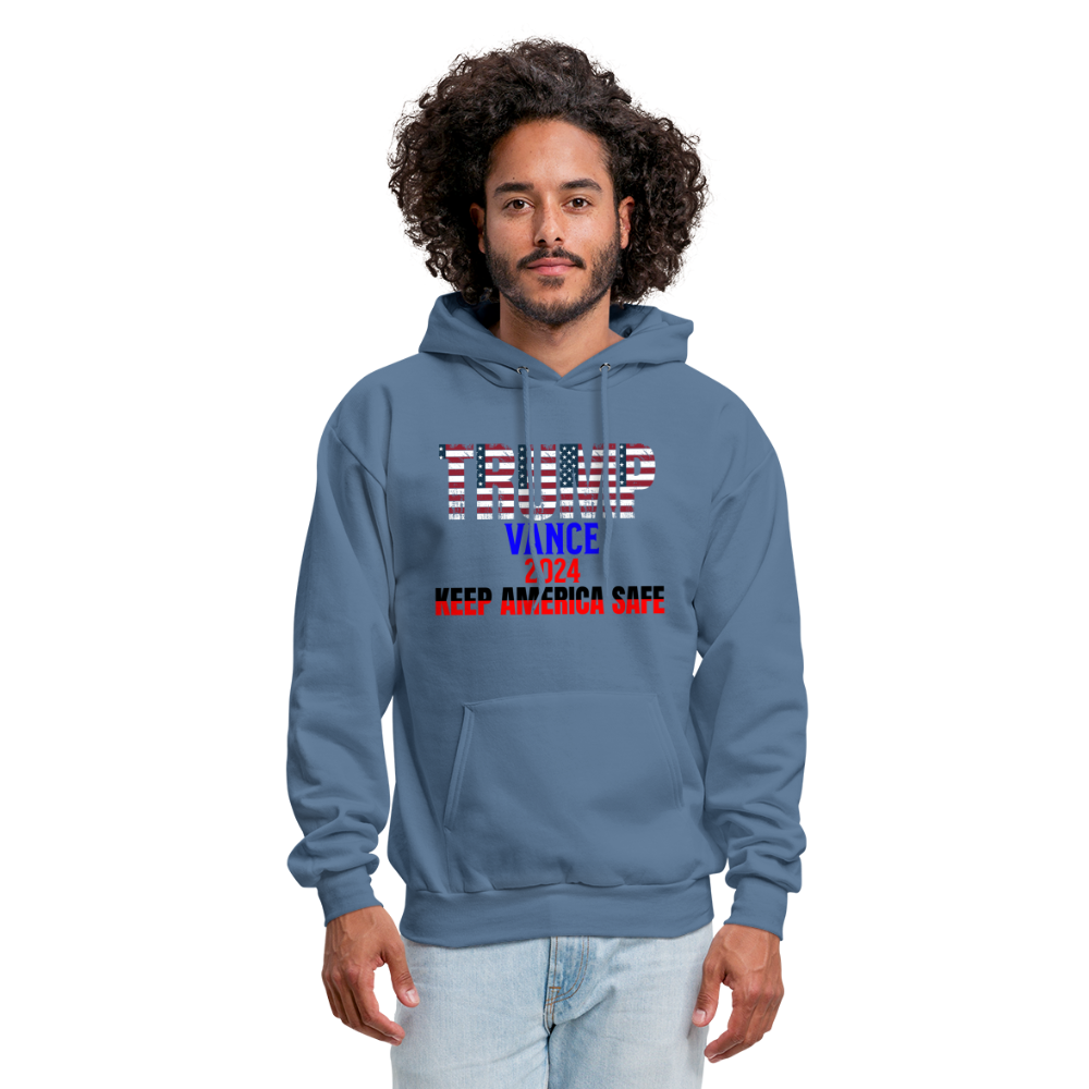 Men's Hoodie Trump Vance Hoodies Keep America Safe - denim blue