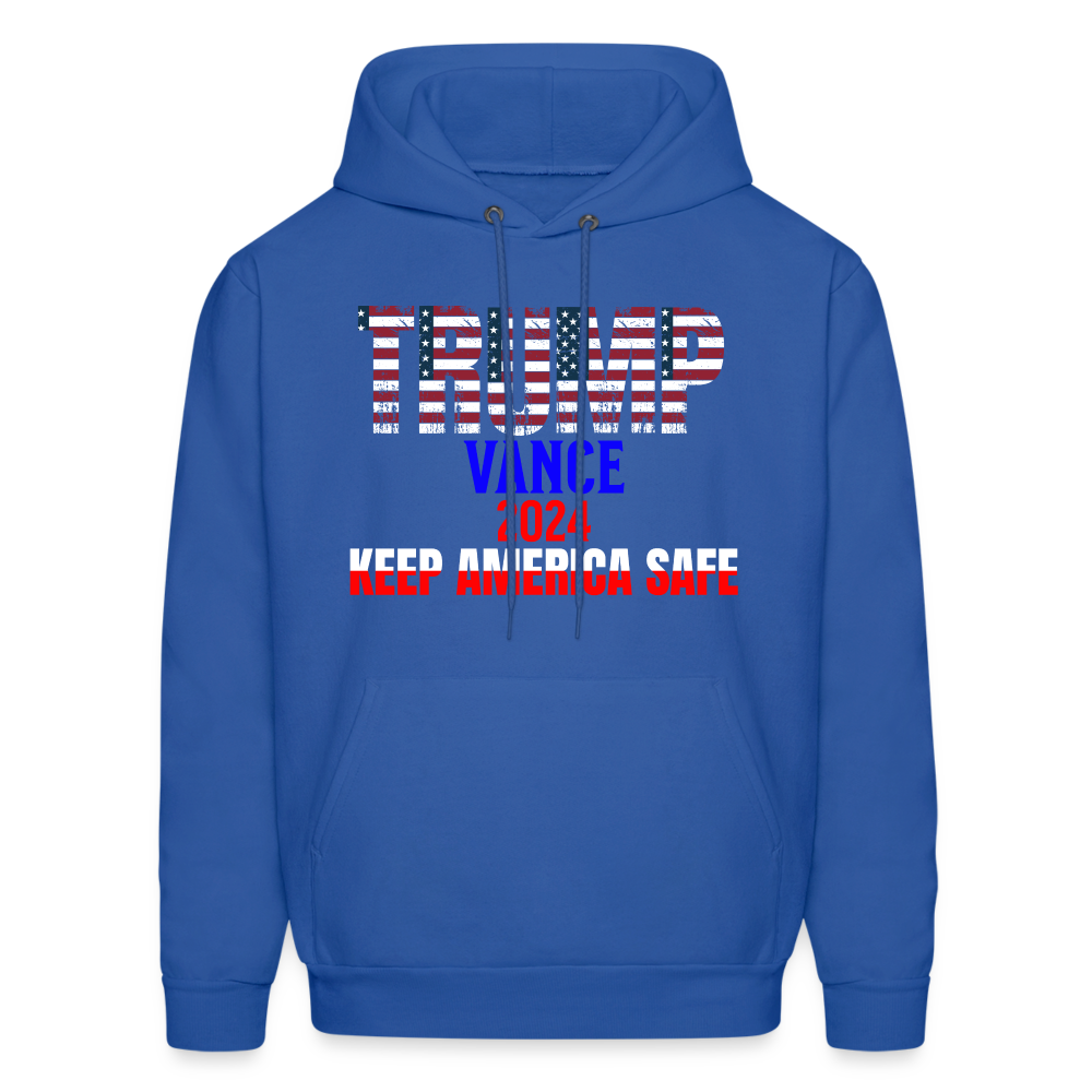 Men's Hoodie Trump Vance Hoodie Keep America Safe - royal blue