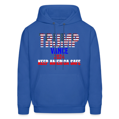 Men's Hoodie Trump Vance Hoodie Keep America Safe - royal blue