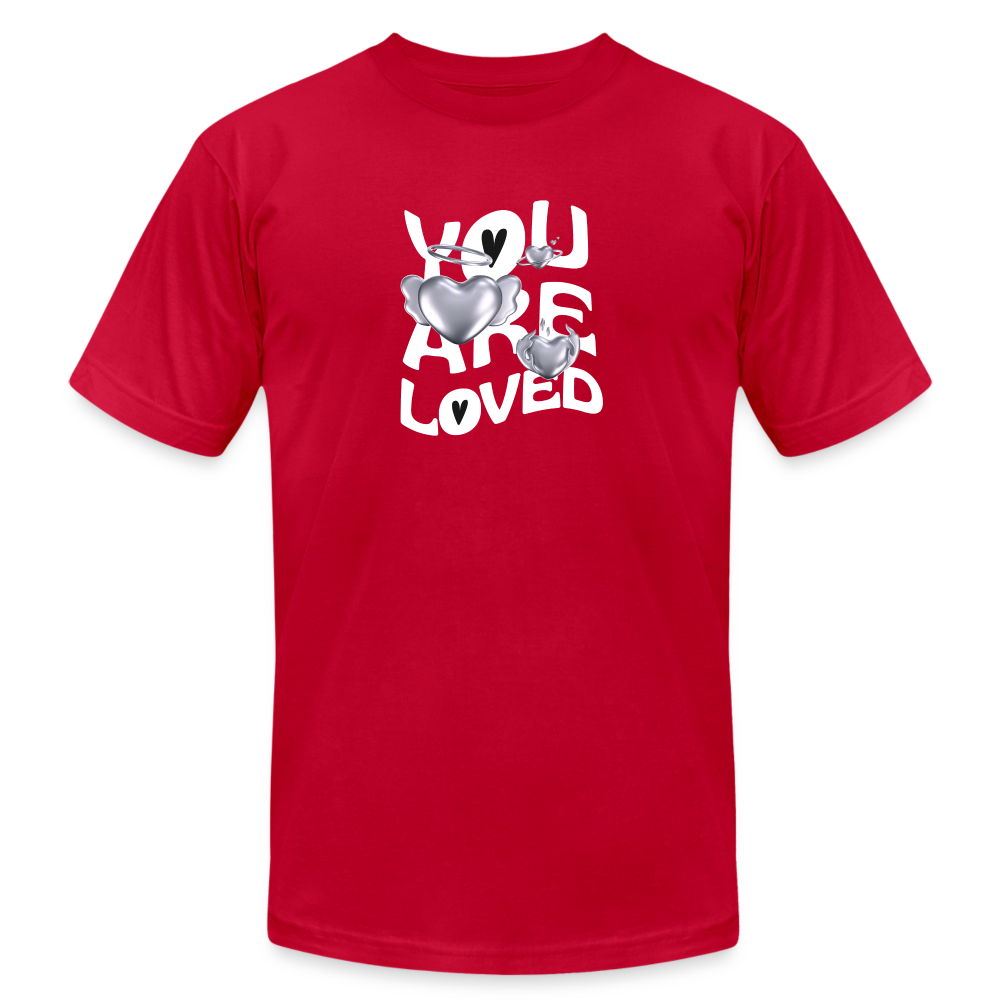 Unisex Jersey T-Shirt by Bella + Canvas you are loved - red