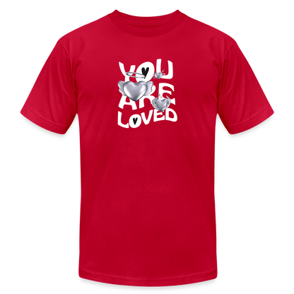 Unisex Jersey T-Shirt by Bella + Canvas you are loved - red