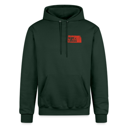 Champion Unisex Powerblend Hoodie made in Kansas - Dark Green