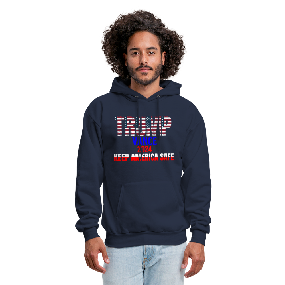 Men's Hoodie Trump Vance Hoodie Keep America Safe - navy