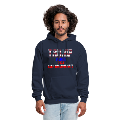 Men's Hoodie Trump Vance Hoodie Keep America Safe - navy