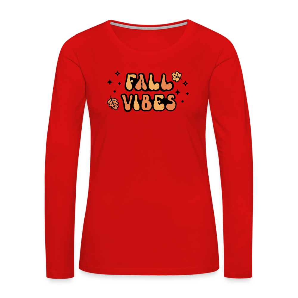 Women's Premium Long Sleeve T-Shirt fall vibes - red