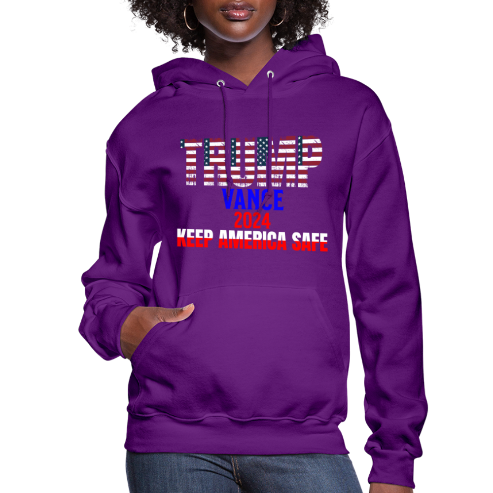 Women's Hoodie Trump Vance Hoodies Keep America safe - purple