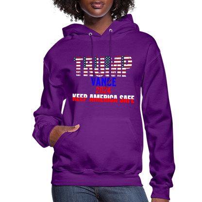 Women's Hoodie Trump Vance Hoodies Keep America safe - purple