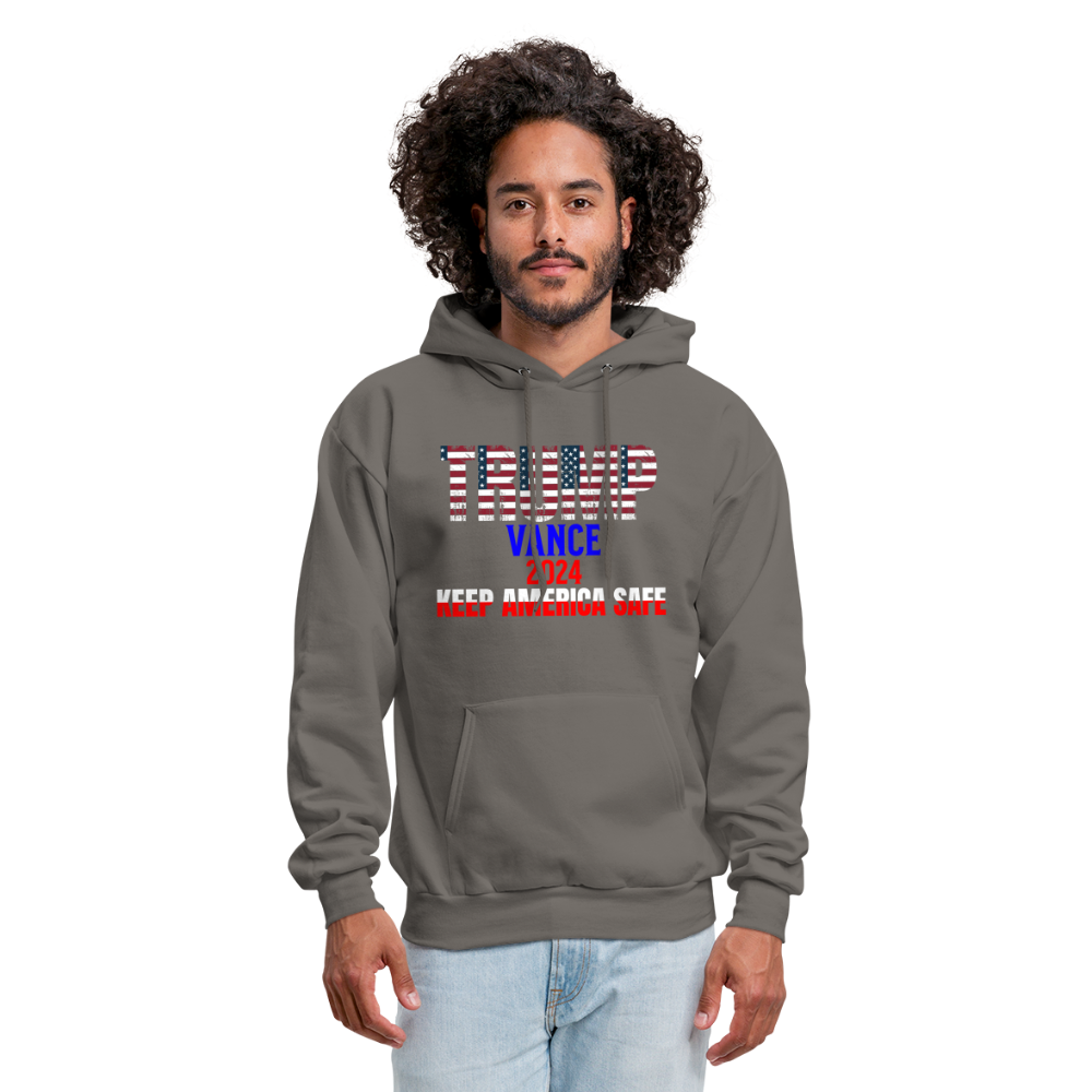 Men's Hoodie Trump Vance Hoodie Keep America Safe - asphalt gray