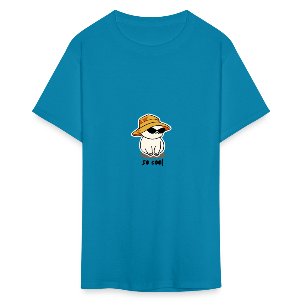 Unisex Classic T-Shirt cat so cool - turquoise