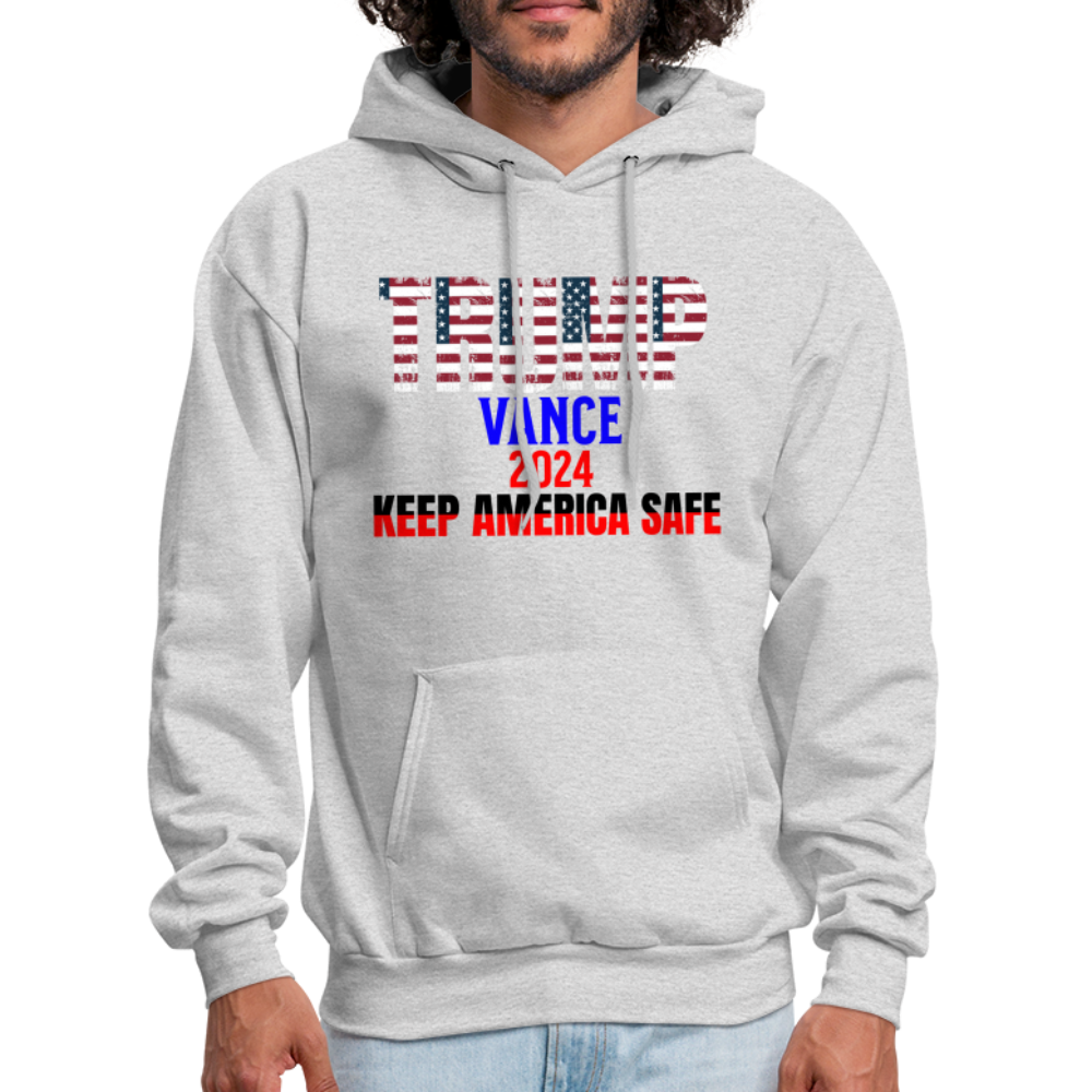 Men's Hoodie Trump Vance Hoodies Keep America Safe - ash 