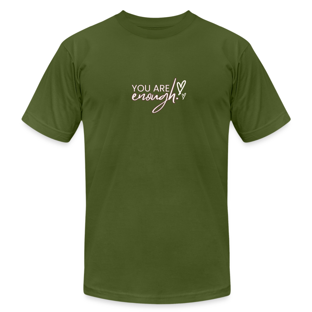 Unisex Womens Jersey T-Shirt by Bella + Canvas you are enough - olive