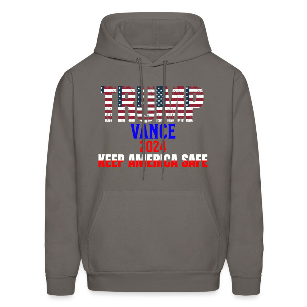 Men's Hoodie Trump Vance Hoodie Keep America Safe - asphalt gray