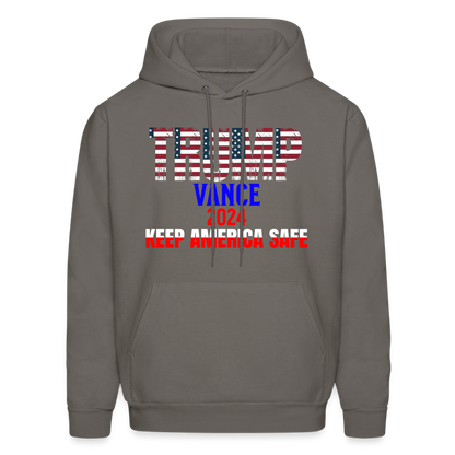 Men's Hoodie Trump Vance Hoodie Keep America Safe - asphalt gray