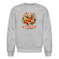 Crewneck Sweatshirt women pumpkin fall sweater - heather gray