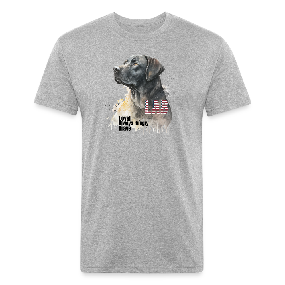 Fitted Cotton/Poly T-Shirt by Next Level Lab Lover dog shirts - heather gray