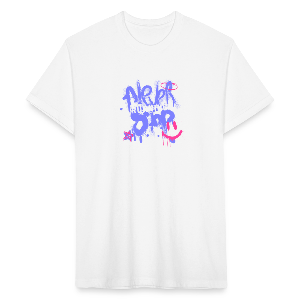 Fitted Cotton/Poly T-Shirt by Next Level never stop running - white