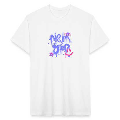 Fitted Cotton/Poly T-Shirt by Next Level never stop running - white