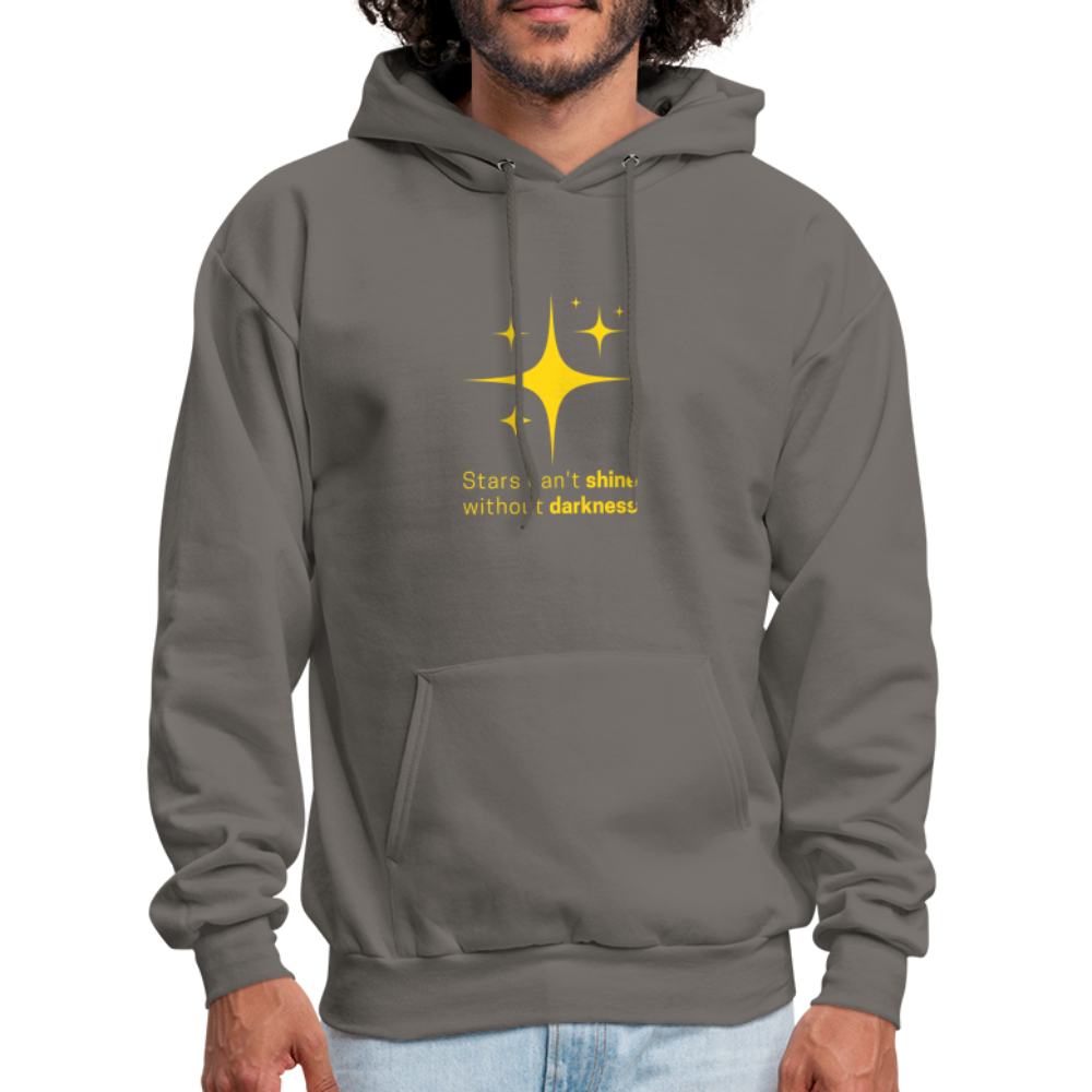 Men's Hoodie stars cant shine without darkness - asphalt gray