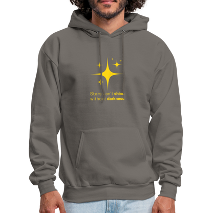 Men's Hoodie stars cant shine without darkness - asphalt gray