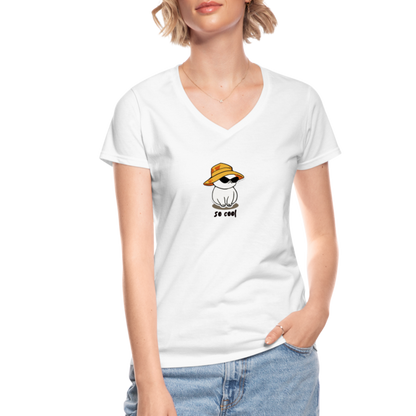 Women's V-Neck T-Shirt so cool - white