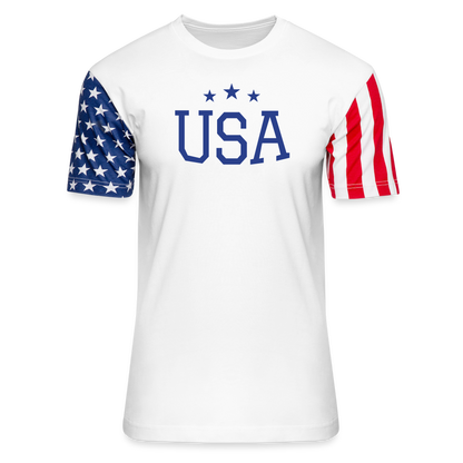 Adult Stars & Stripes T-Shirt | LAT Code Five™ 3976  usa shirt - white