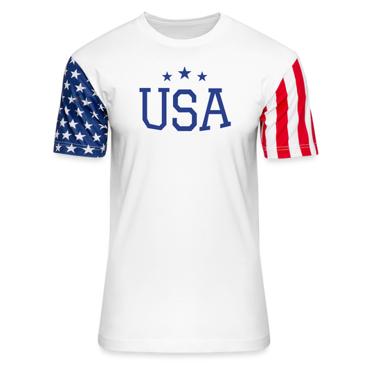 Adult Stars & Stripes T-Shirt | LAT Code Five™ 3976  usa shirt - white