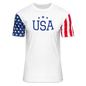 Adult Stars & Stripes T-Shirt | LAT Code Five™ 3976  usa shirt - white