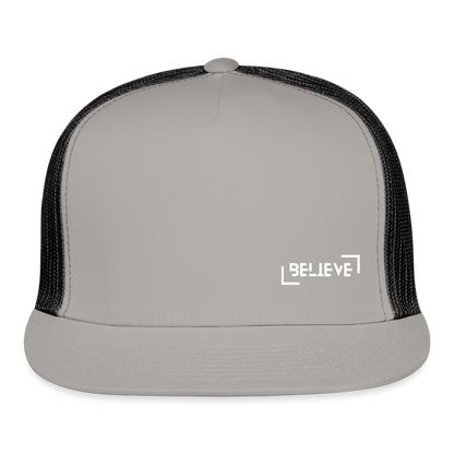 Trucker Cap believe hat - gray/black