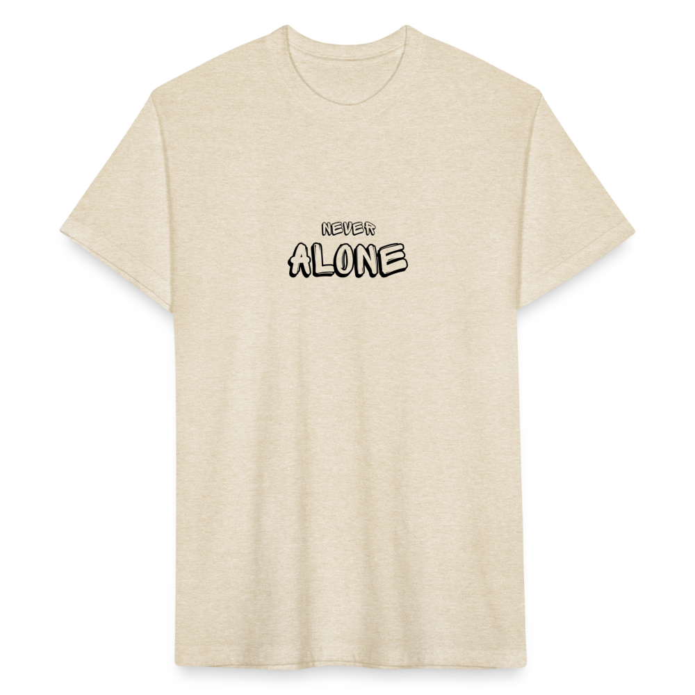 Fitted unisex/Poly T-Shirt by Next Level never alone - heather cream