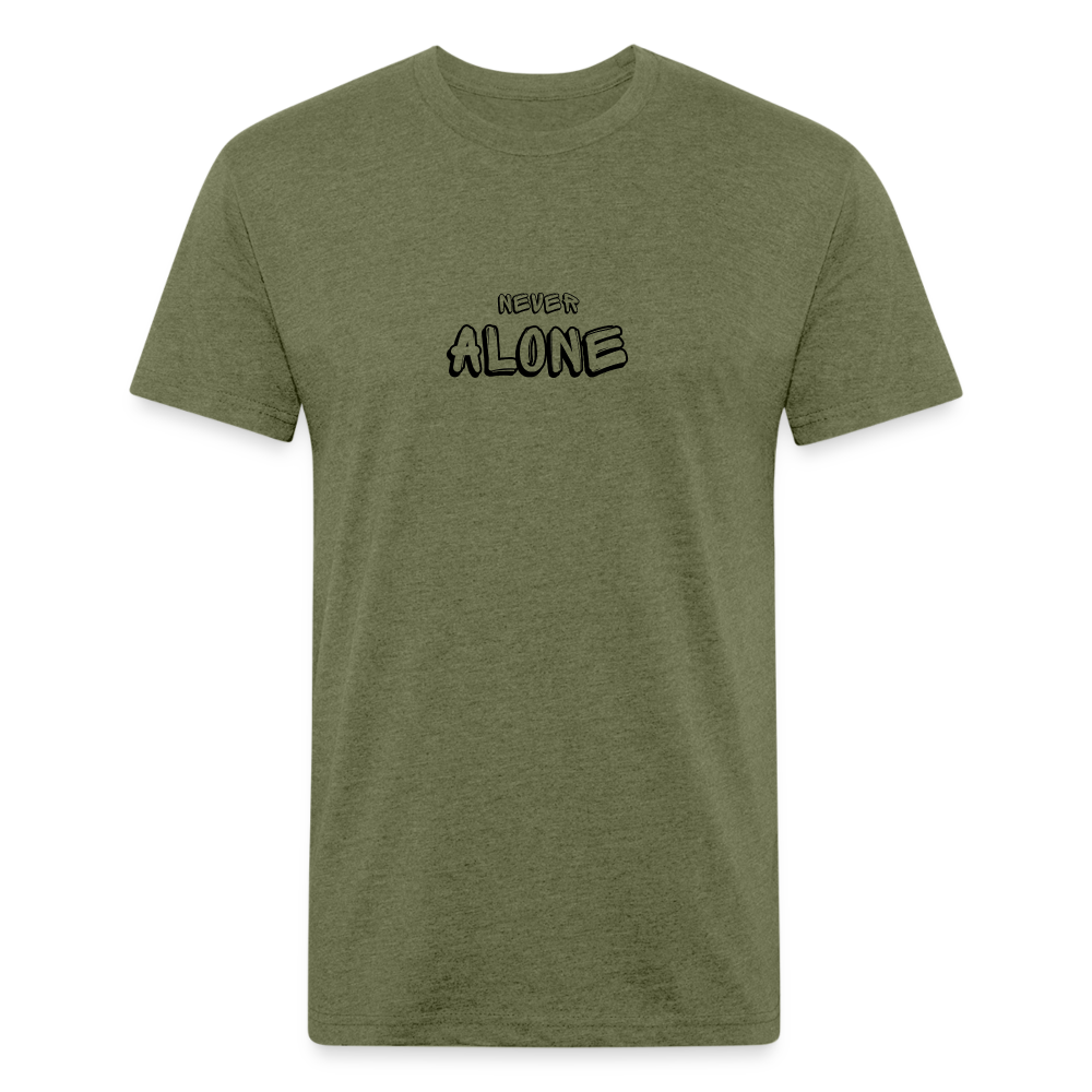 Fitted unisex/Poly T-Shirt by Next Level never alone - heather military green