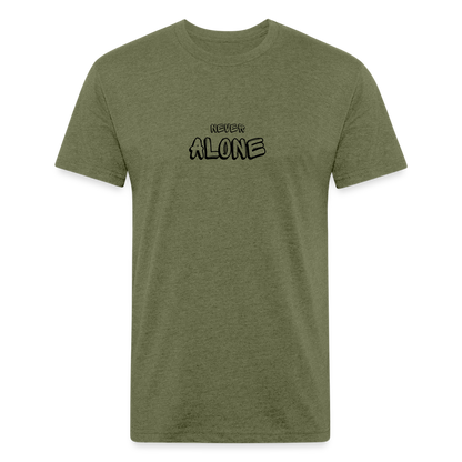 Fitted unisex/Poly T-Shirt by Next Level never alone - heather military green